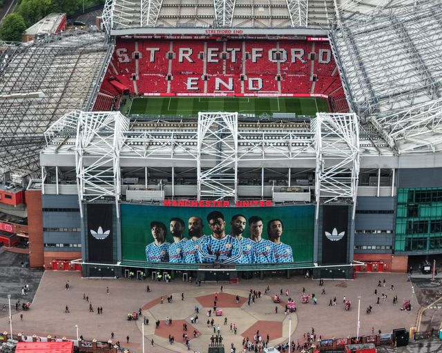 An aerial view of Old Trafford during the Premier League match Manchester United vs Liverpool at Old Trafford, Manchester, United Kingdom on 03 May 2026

(Photo by Mark Cosgrove/News Images)