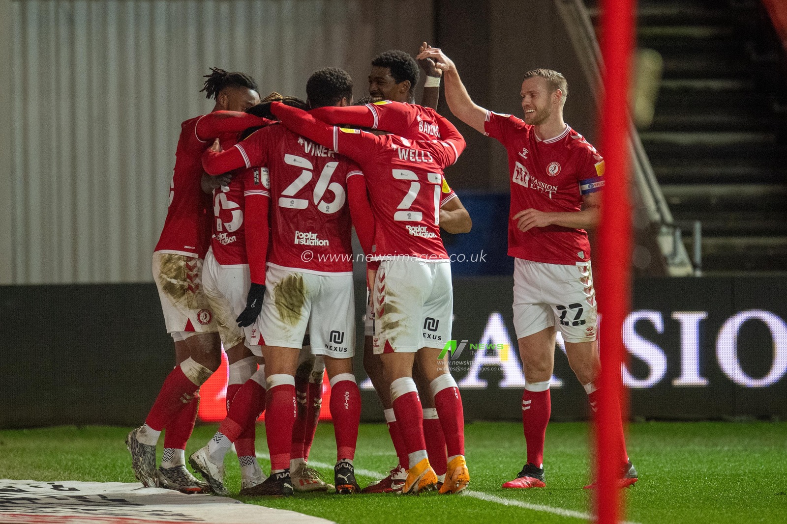 Bristol City celebrate their second goal with the scorer Famara Diedhiou #9