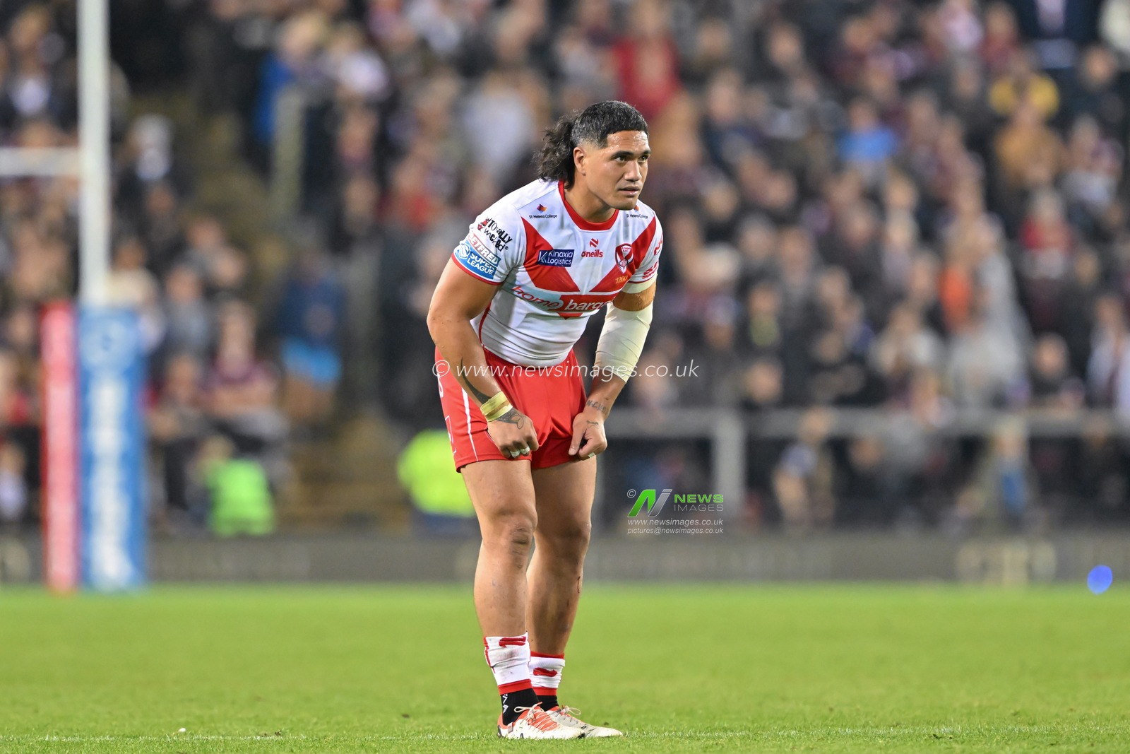 Sione Mataâ€™utia of St. Helens during the Betfred Super League Round 27 match Leigh Leopards vs St Helens at Leigh Sports Village, Leigh, United Kingdom, 20th September 2024

(Photo by Cody Froggatt/News Images)