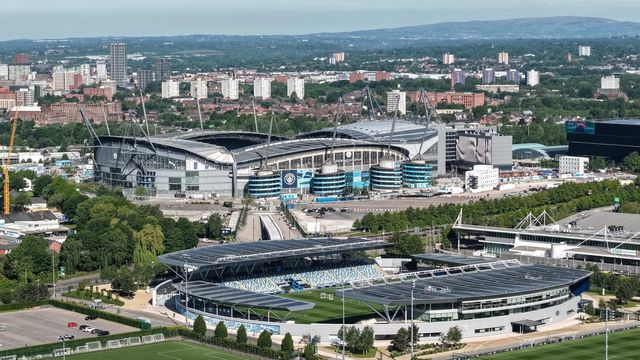 An aerial view of The Etihad Stadium from the Joie Stadium during the Premier League match Manchester City vs Aston Villa at Etihad Stadium, Manchester, United Kingdom on 24 May 2026

(Photo by Mark Cosgrove/News Images)