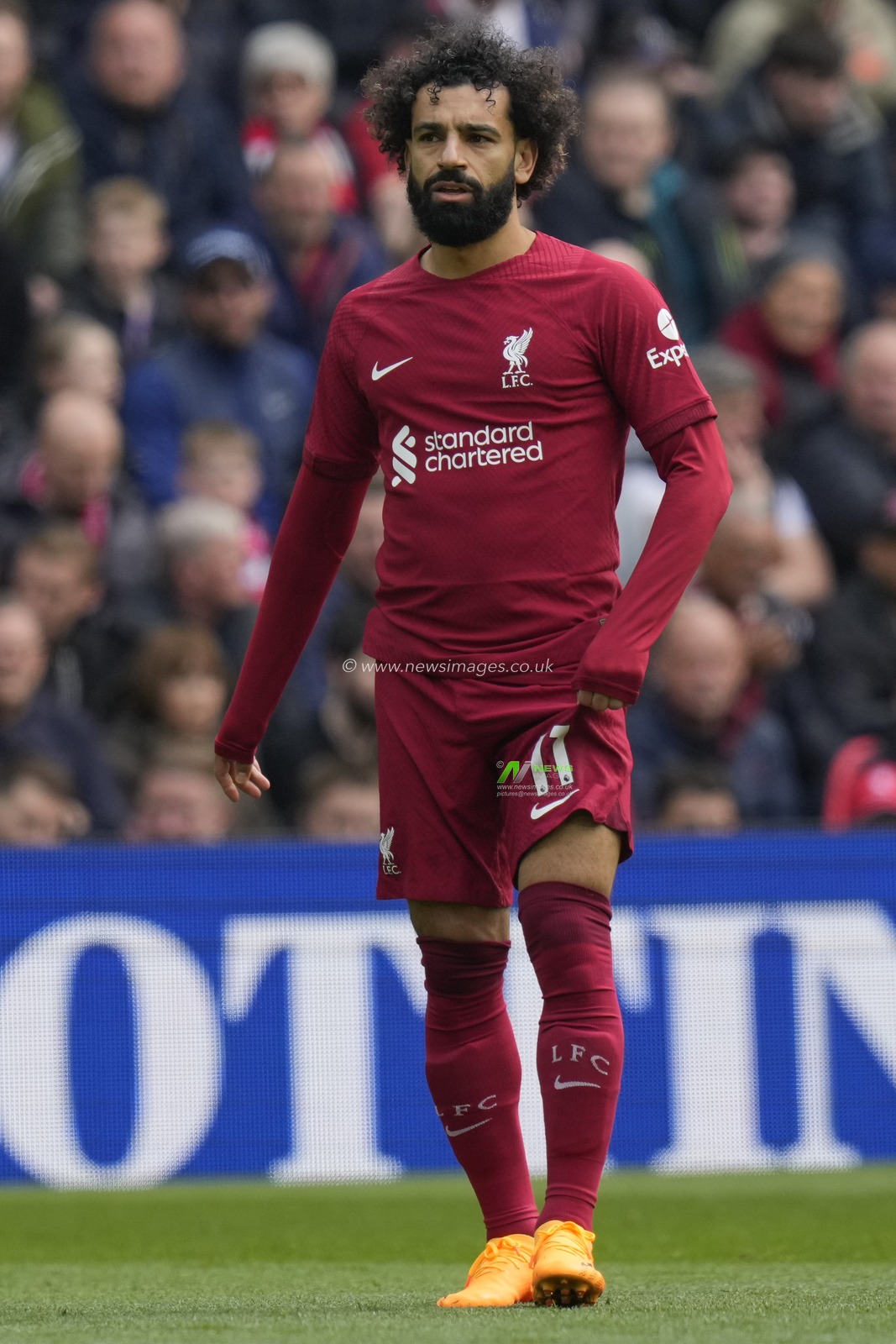 Mohamed Salah #11 of Liverpool during the Premier League match Liverpool vs Nottingham Forest at Anfield, Liverpool, United Kingdom, 22nd April 2023

(Photo by Steve Flynn/News Images)