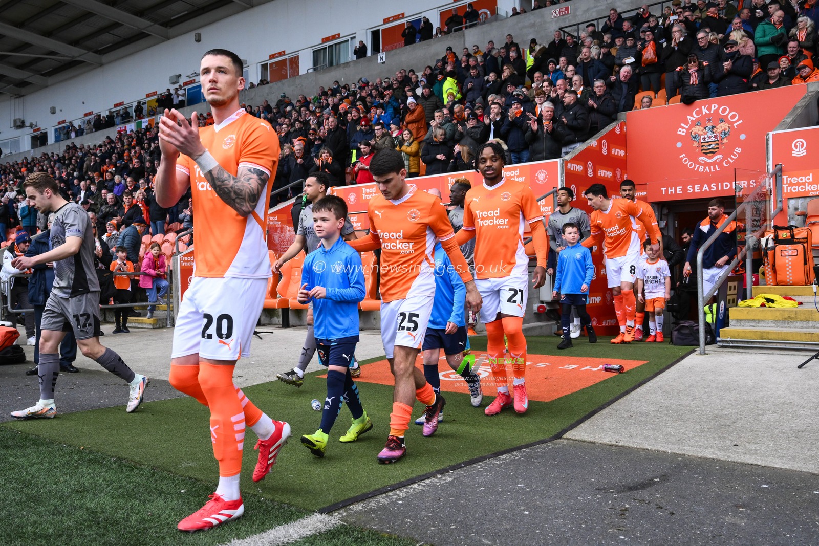 Mascots come out with the blackpool players onto the field ahead of the Sky Bet League 1 match Blackpool vs Leyton Orient at Bloomfield Road, Blackpool, United Kingdom, 15th March 2025

(Photo by Craig Thomas/News Images)