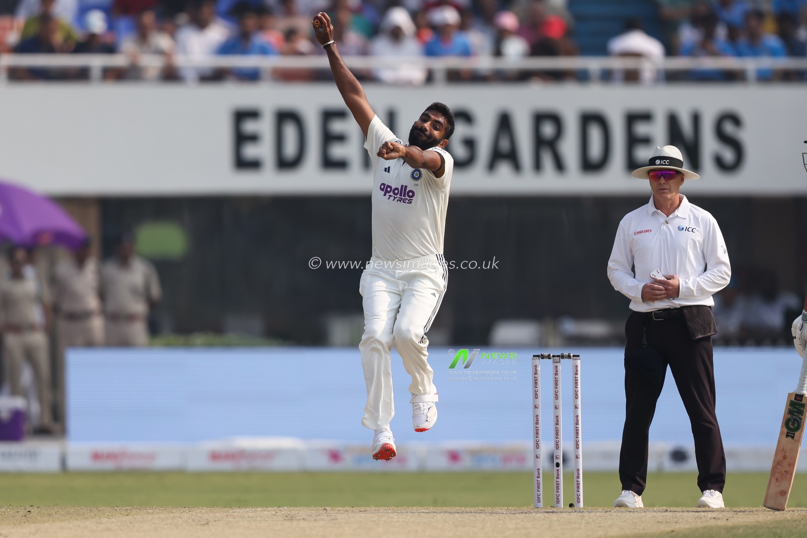 Jasprit Bumrah of India during the IDFC First Bank Test Day 2 India vs South Africa at Eden Gardens, Kolkata, India, 15th November 2025

(Photo by Shubhajit Roy Karmakar/News Images)
