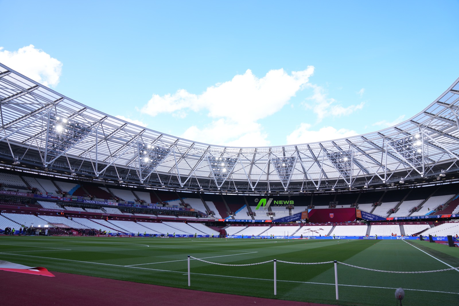 General view of the London Stadium ahead of the Emirates FA Cup Quarter-Final match West Ham United vs Leeds United at London Stadium, London, United Kingdom on 04 April 2026

(Photo by Harvey Murphy/News Images)