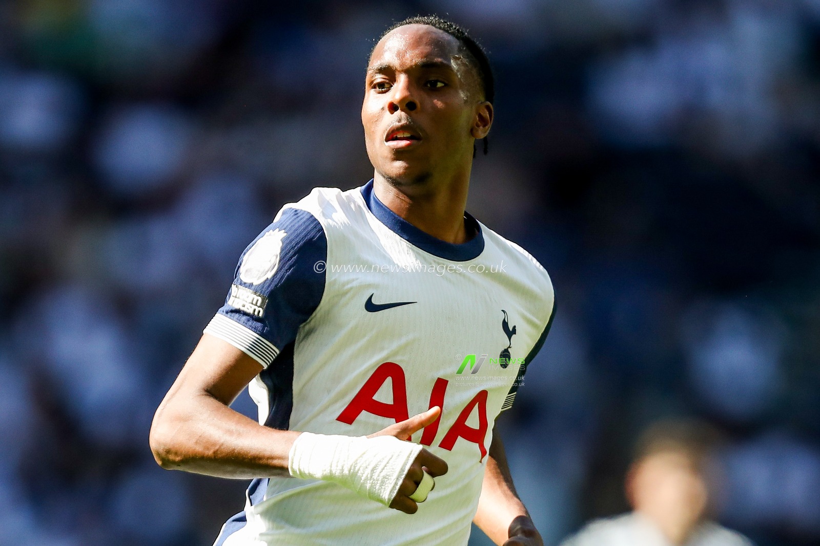 Mathys Tel of Tottenham Hotspur in action during the Premier League match Tottenham Hotspur vs Crystal Palace at Tottenham Hotspur Stadium, London, United Kingdom, 11th May 2025

(Photo by Izzy Poles/News Images)
