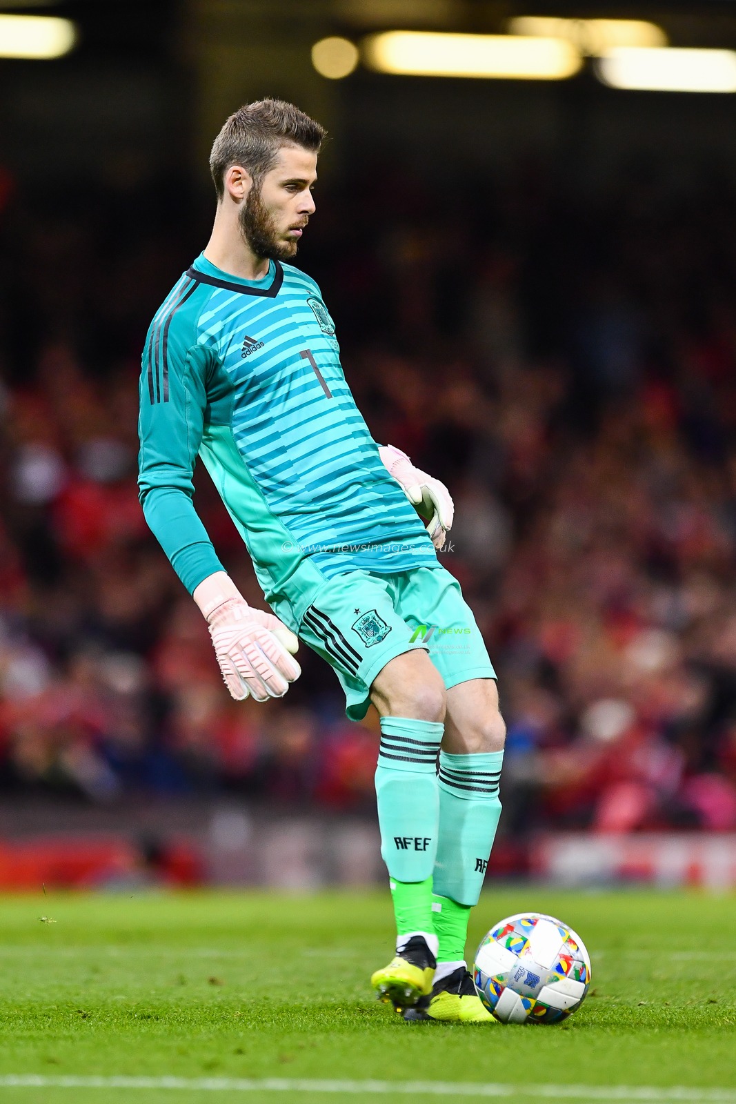 11th October 2018 , Principality Stadium, Cardiff, Wales ; International friendly, Wales v Spain ; David De Gea of Spain in action

Credit: Craig Thomas/News Images