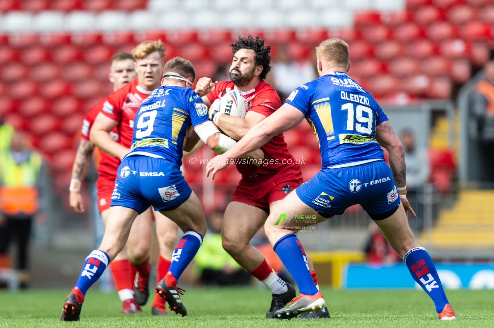 26th May 2019 , Anfield Stadium, Liverpool, England; Dacia Magic Weekend, Betfred Super League Round 16, Leeds Rhinos vs London Broncos ; Rhys Williams of London Broncos 

Credit: Richard Long/News Images