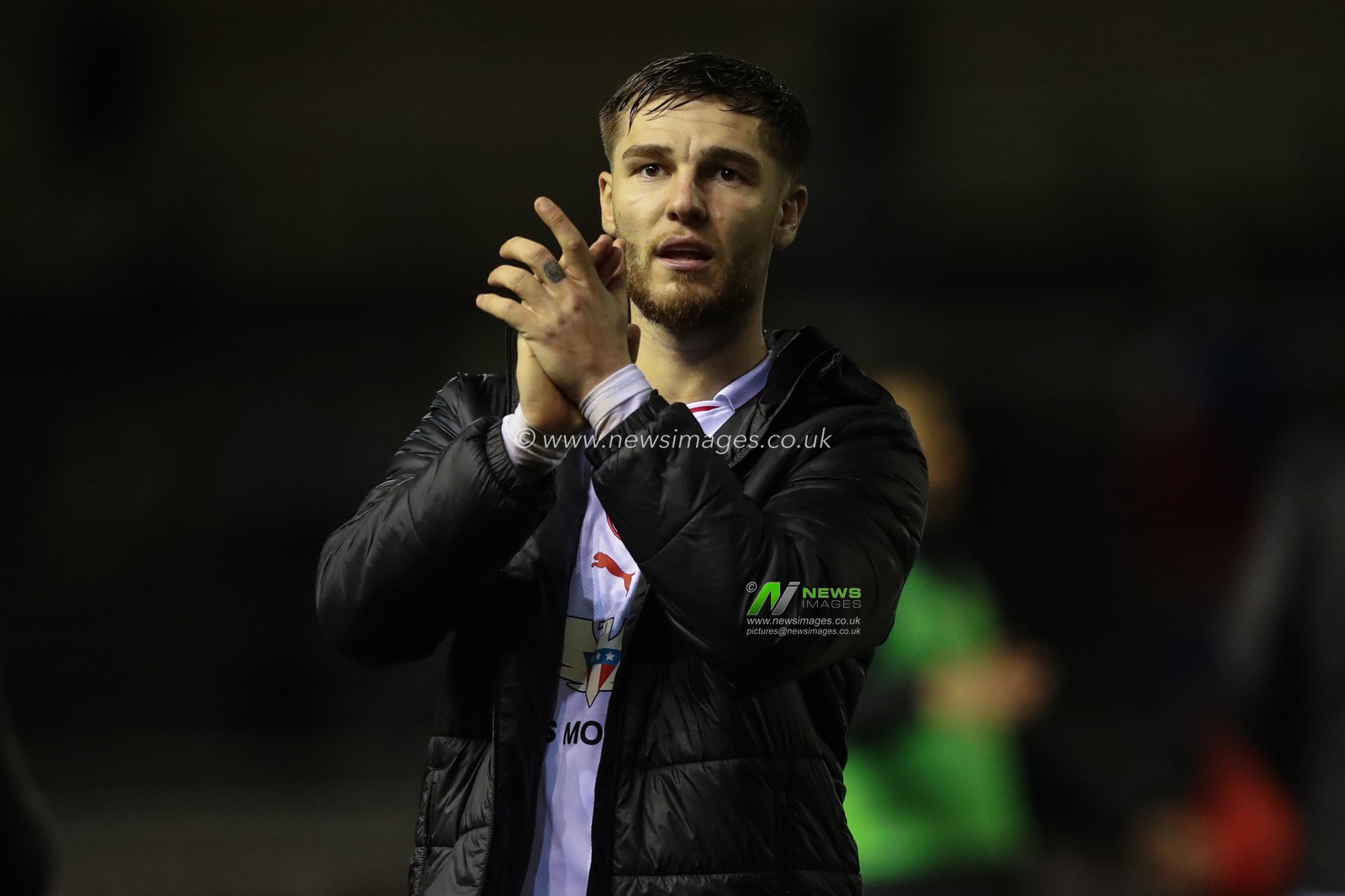 John Mcatee of Barnsley applauds the travelling fans after the game during the Sky Bet League 1 match Carlisle United vs Barnsley at Brunton Park, Carlisle, United Kingdom, 12th March 2024

(Photo by Alfie Cosgrove/News Images)