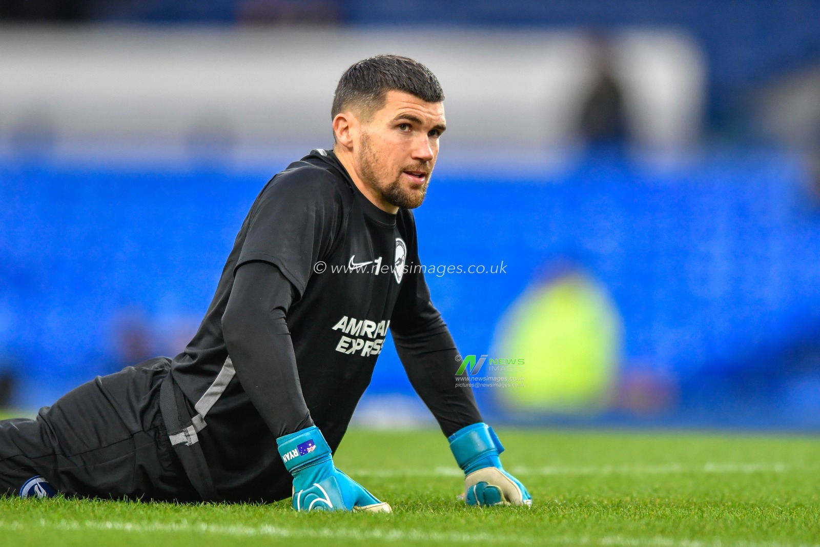 11th January 2020, Goodison Park, Liverpool, England; Premier League, Everton v Brighton and Hove Albion : Mat Ryan (1) of Brighton and Hove Albion warming up

Credit: Simon Whitehead/News Images