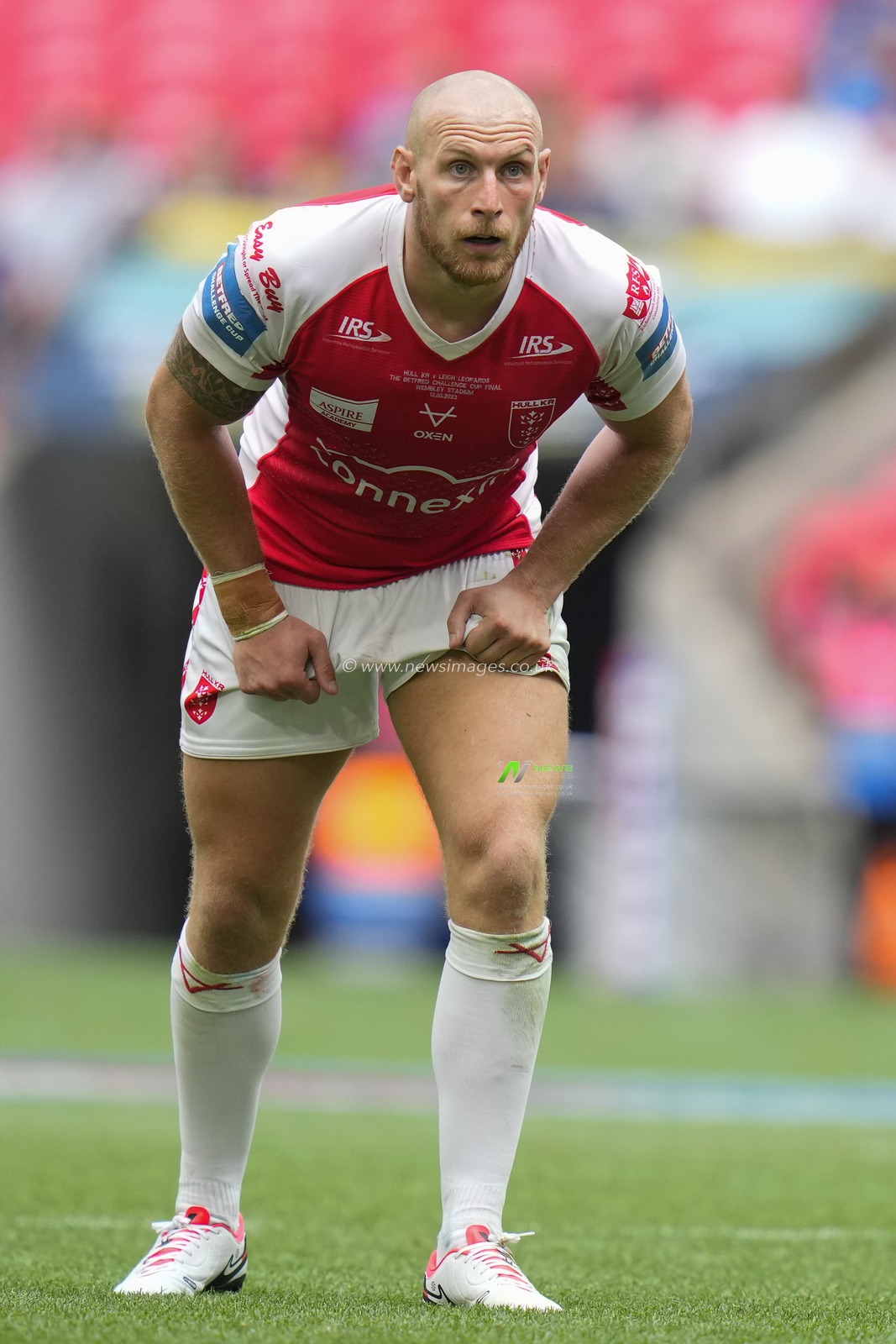 Dean Hadley #22 of Hull KR during the Betfred Challenge Cup match Hull KR vs Leigh Leopards at Wembley Stadium, London, United Kingdom, 12th August 2023

(Photo by Steve Flynn/News Images)