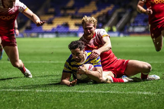 Toby King of Warrington Wolves goes over for a try during the Betfred Challenge Cup match Warrington Wolves vs Sheffield Eagles at The Halliwell Jones Stadium, Warrington, United Kingdom on 06 February 2026

(Photo by Alfie Cosgrove/News Images)