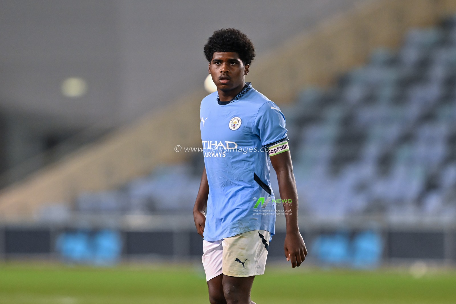 Jaden Heskey of Manchester City during the Premier League 2 U23 match Manchester City vs Norwich City at Joie Stadium, Manchester, United Kingdom, 1st November 2024

(Photo by Cody Froggatt/News Images)