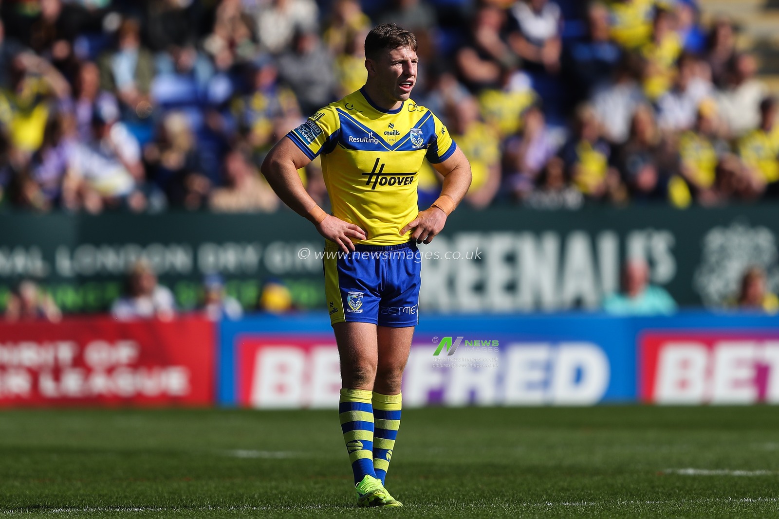 George Williams of Warrington Wolves during the Betfred Super League Round 4 match Warrington Wolves vs Wakefield Trinity at Halliwell Jones Stadium, Warrington, United Kingdom, 9th March 2025

(Photo by Gareth Evans/News Images)