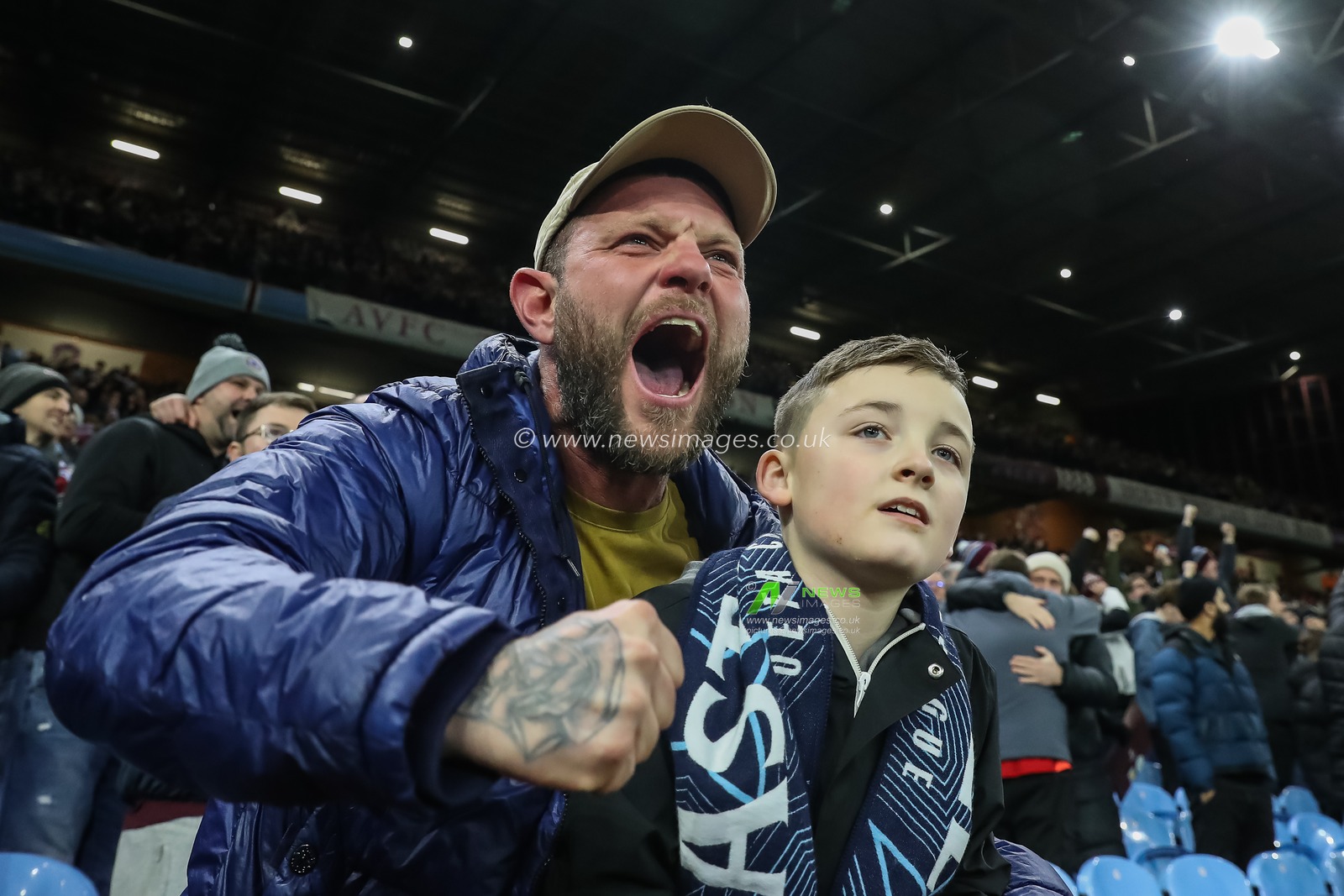 Aston Villa fans celebrate their sides win in the UEFA Champions League Matchday 8 of 8 Aston Villa vs Celtic at Villa Park, Birmingham, United Kingdom, 29th January 2025

(Photo by Gareth Evans/News Images)