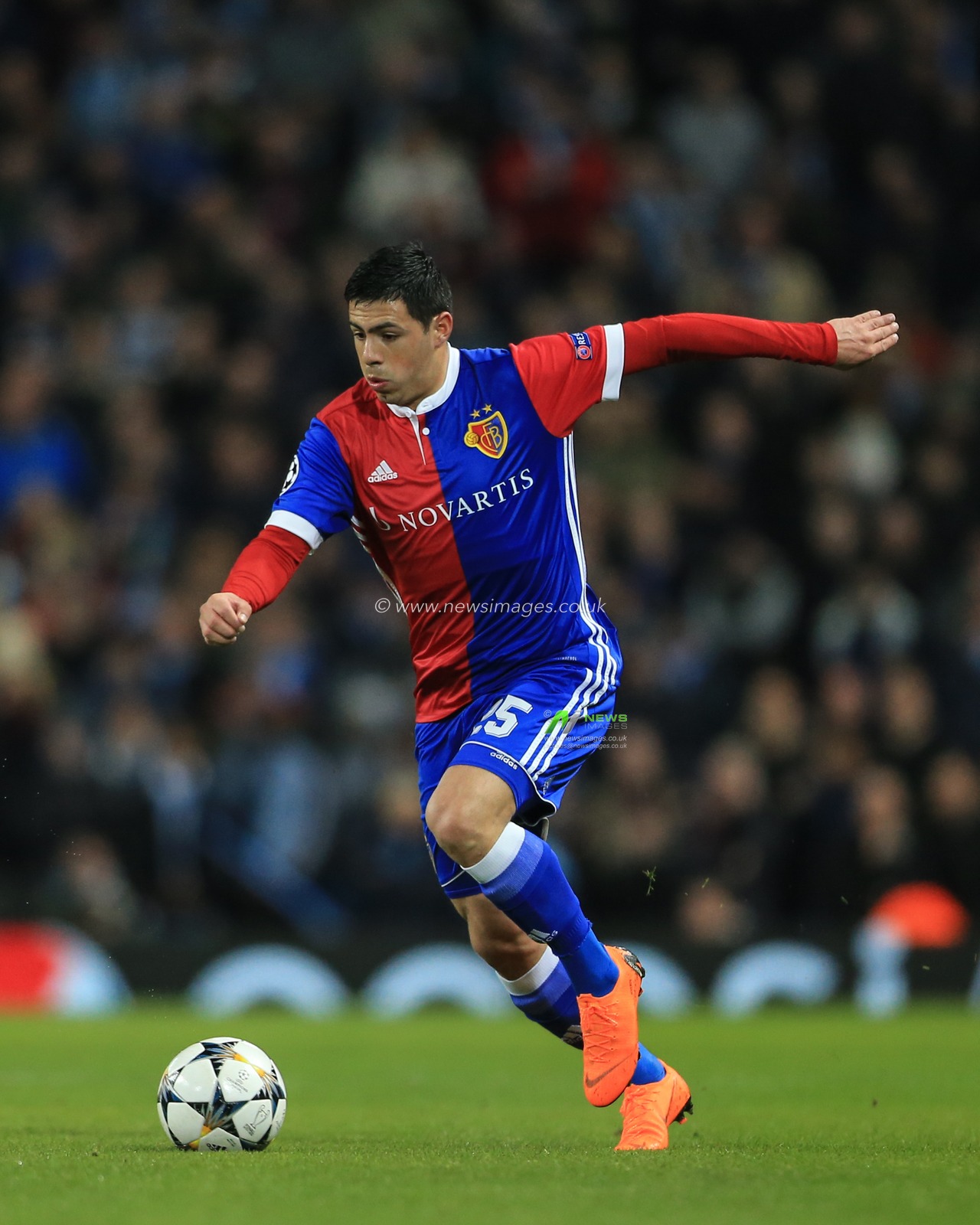 7th March 2018 , Etihad Stadium, Manchester, England; Champions League Round of 16 leg 2, Manchester City versus FC Basel; Blas Riveros #25 of Basel