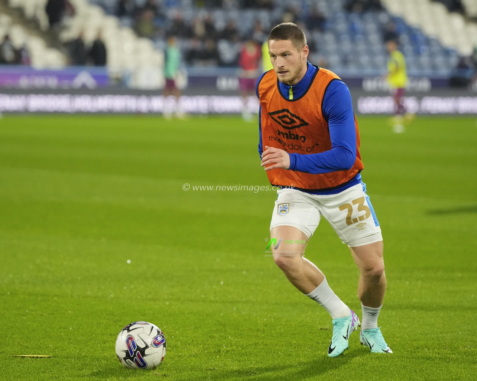 Ben Wiles #23 of Huddersfield Town warms up before the Sky Bet Championship match Huddersfield Town vs Cardiff City at John Smith's Stadium, Huddersfield, United Kingdom, 24th October 2023

(Photo by Steve Flynn/News Images)