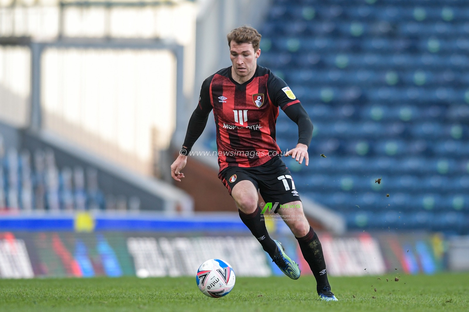 Jack Stacey #17 of Bournemouth runs with the ball