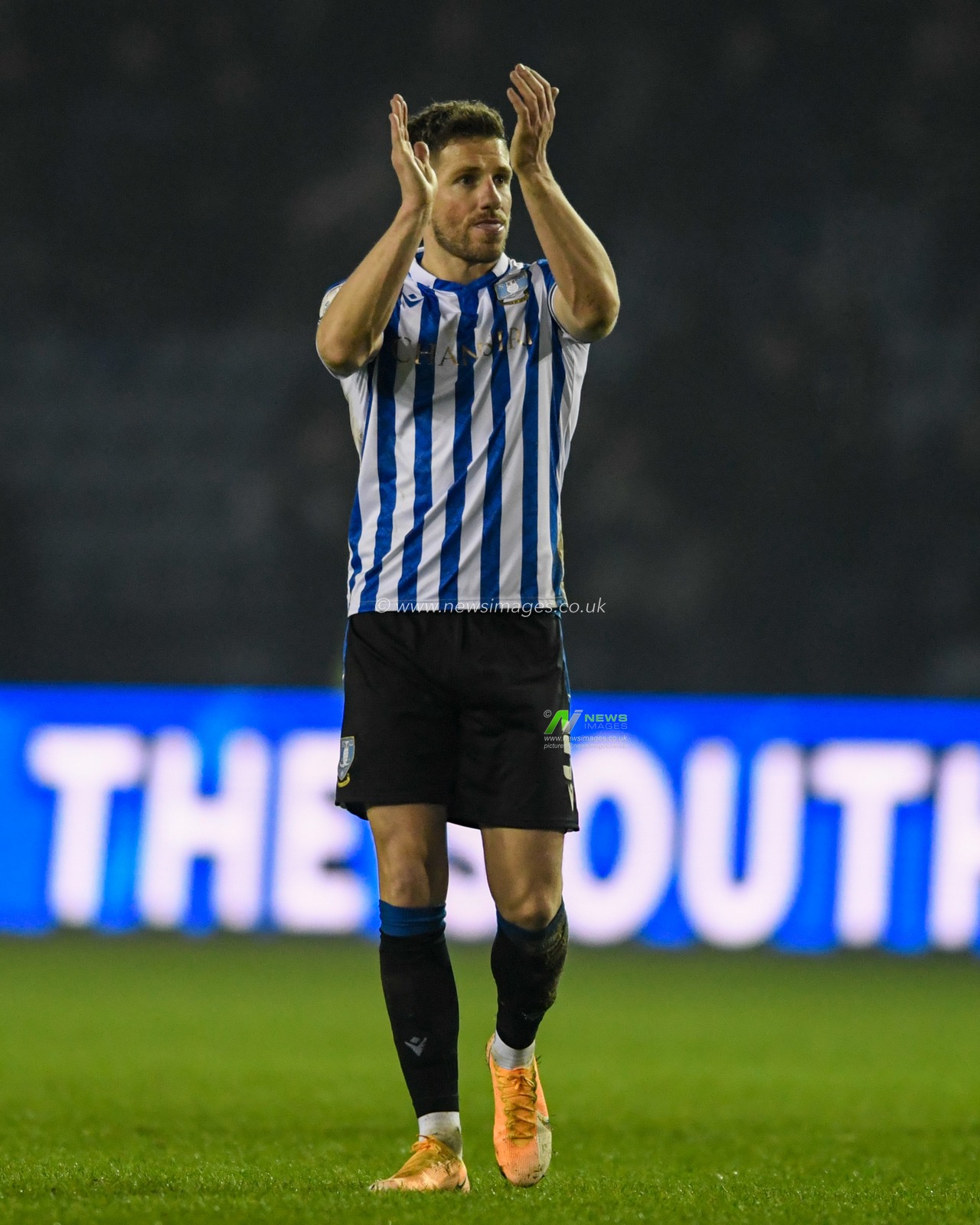 Sam Hutchinson #5 of Sheffield Wednesday applauds the home supporters at the end of the game after his side beat Plymouth Argyle 4-2