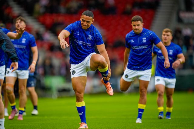 Warrington warriors players in the pre-game warm up session during the Betfred Super League round 14 match St Helens vs Warrington Wolves at The BrewDog Stadium, St Helens, United Kingdom on 11 June 2026

(Photo by Maynard Manyowa/News Images)