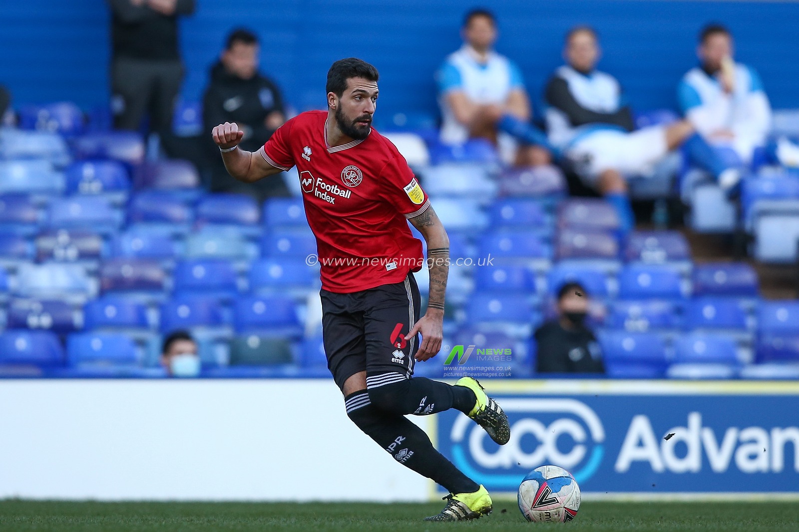 Yoann Barbet #6 of Queens Park Rangers dribbles the ball