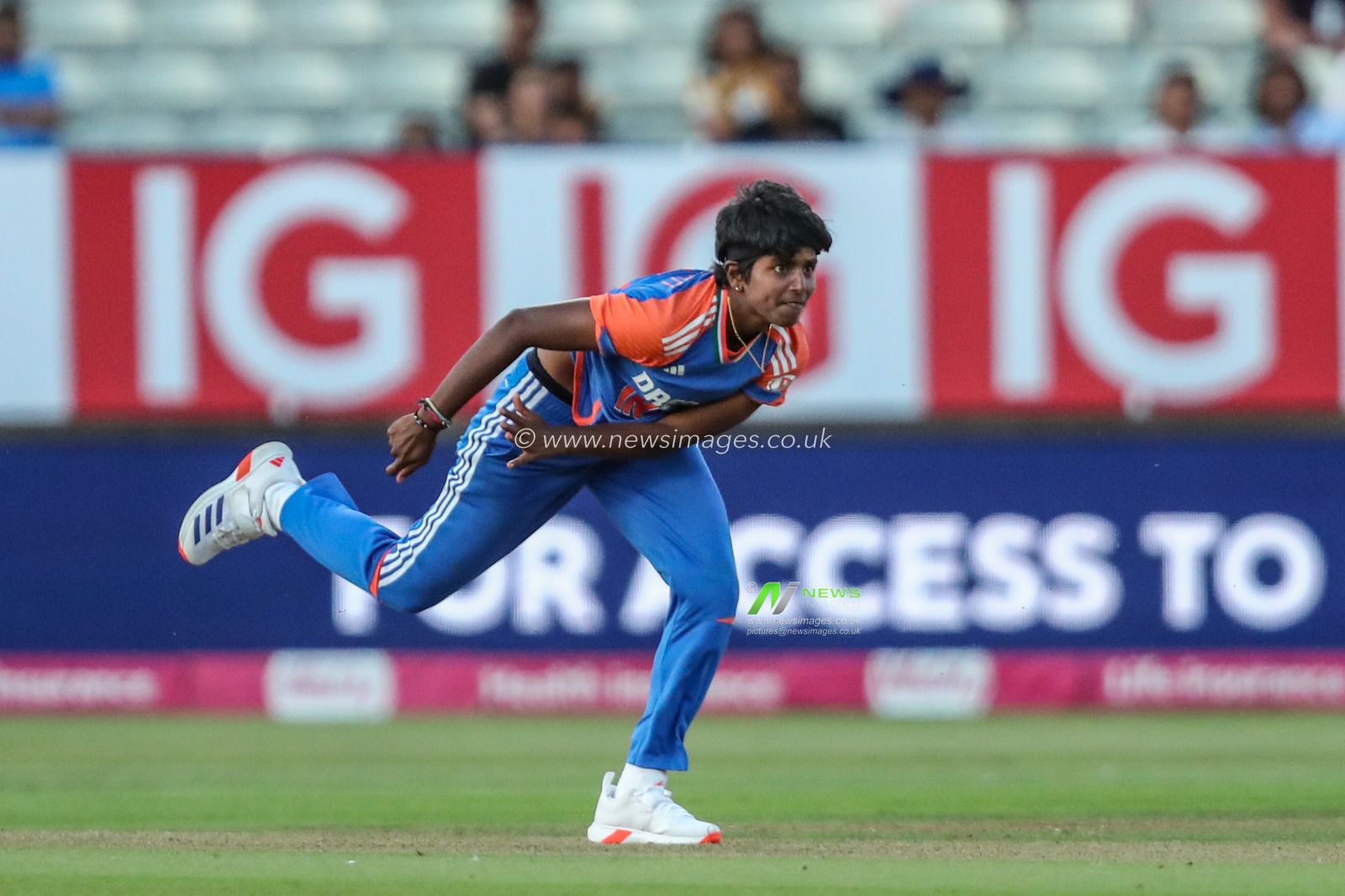 Arundhati Reddy of India during the 5th Vitality IT20 England Women vs India Women at Edgbaston, Birmingham, United Kingdom, 12th July 2025

(Photo by Izzy Poles/News Images)