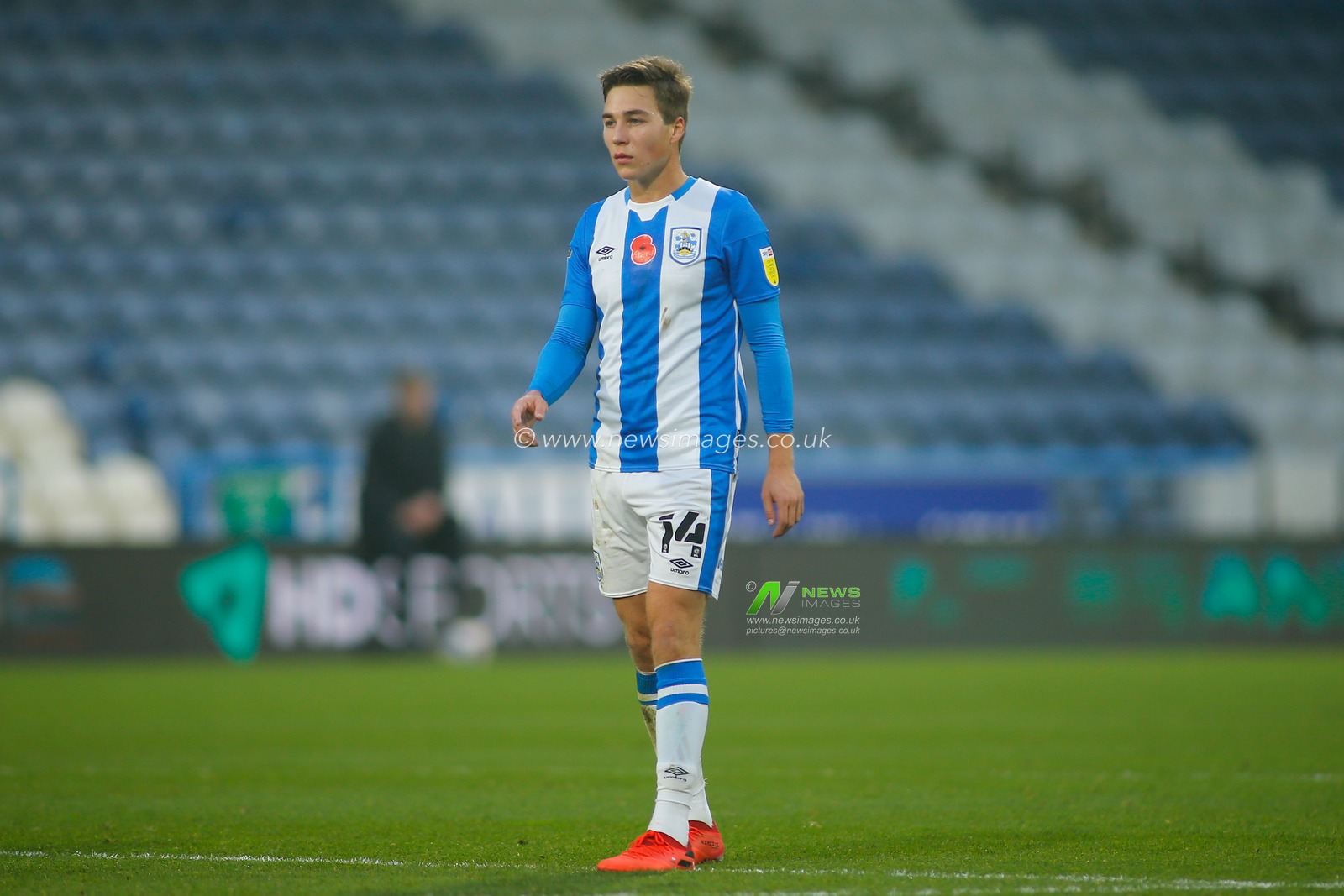 Carel Eiting #14 of Huddersfield Town.