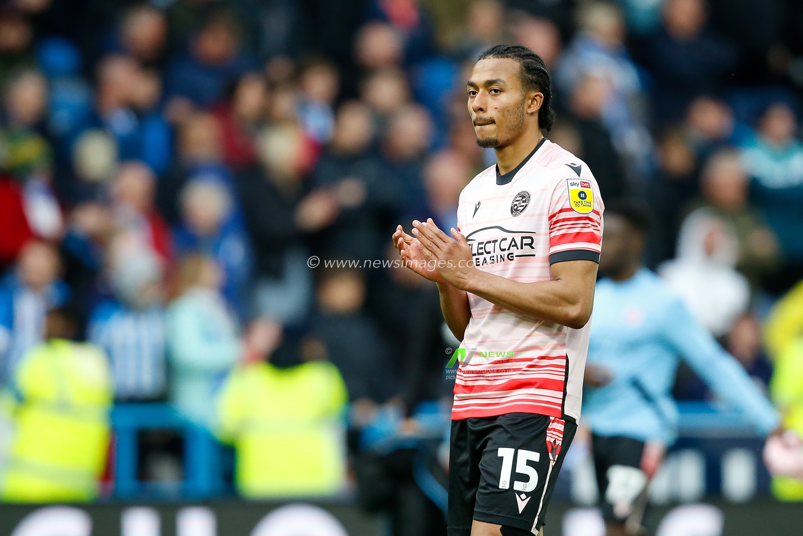 Femi Azeez #15 of Reading applauds fans after the Sky Bet Championship match Huddersfield Town vs Reading at John Smith's Stadium, Huddersfield, United Kingdom, 8th May 2023

(Photo by Ben Early/News Images)