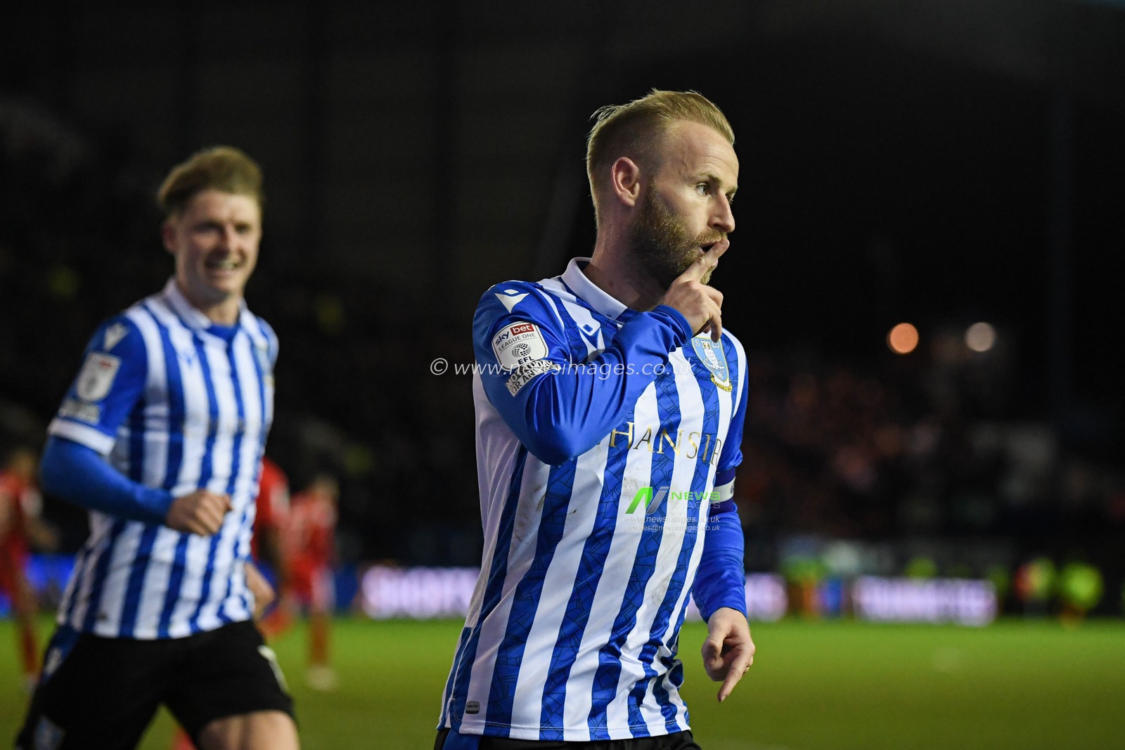 Barry Bannan #10 of Sheffield Wednesday celebrates scoring a goal to make it 1-0