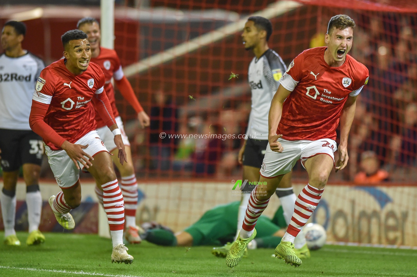 2nd October 2019, Oakwell, Barnsley, England; Sky Bet Championship, Barnsley v Derby County :Barnsley FCâ€™s Aapo Halme celebrates scoring opening goal to give Barnsley FC 1-0 lead.

Credit: Dean Williams/News Images
