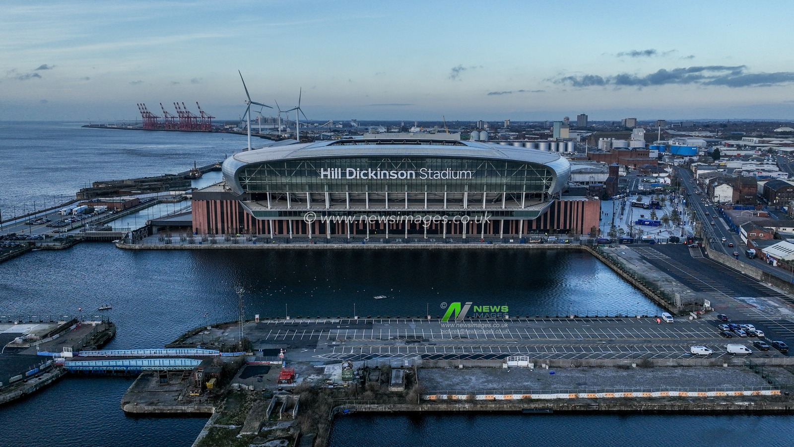 An Aerial view of Hill Dickinson Stadium ahead of the Premier League match Everton vs Arsenal at Hill Dickinson Stadium, Liverpool, United Kingdom, 20th December 2025

(Photo by Alfie Cosgrove/News Images)

*** GER AUT SUI OUT ***