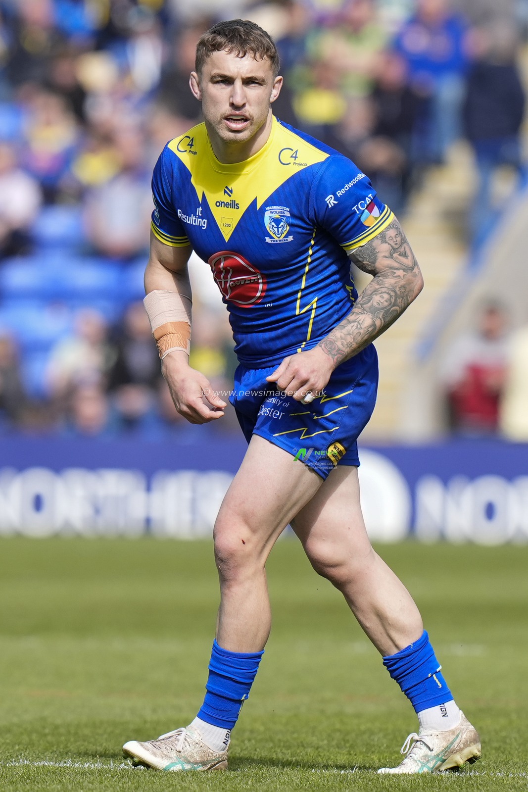 Sam Powell of Warrington Wolves during the Betfred Super League Round 8 match Warrington Wolves vs Leigh Leopards at Halliwell Jones Stadium, Warrington, United Kingdom, 20th April 2024

(Photo by Steve Flynn/News Images)