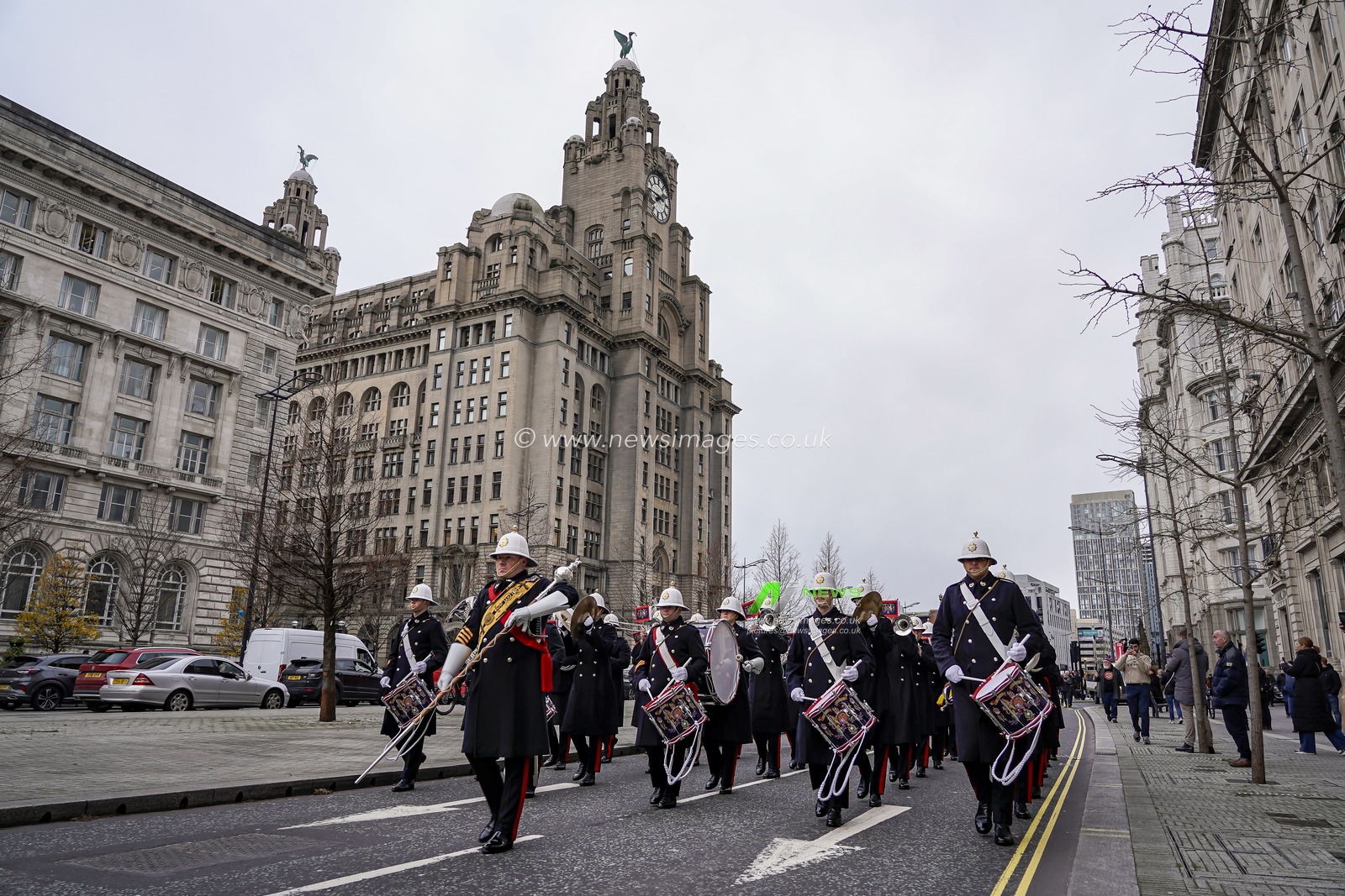 The parade as the HMS Prince of Wales Awarded Freedom Of The City of Liverpool at Liverpool city Centre, Liverpool, United Kingdom, 6th December 2024

(Photo by James Giblin/News Images)