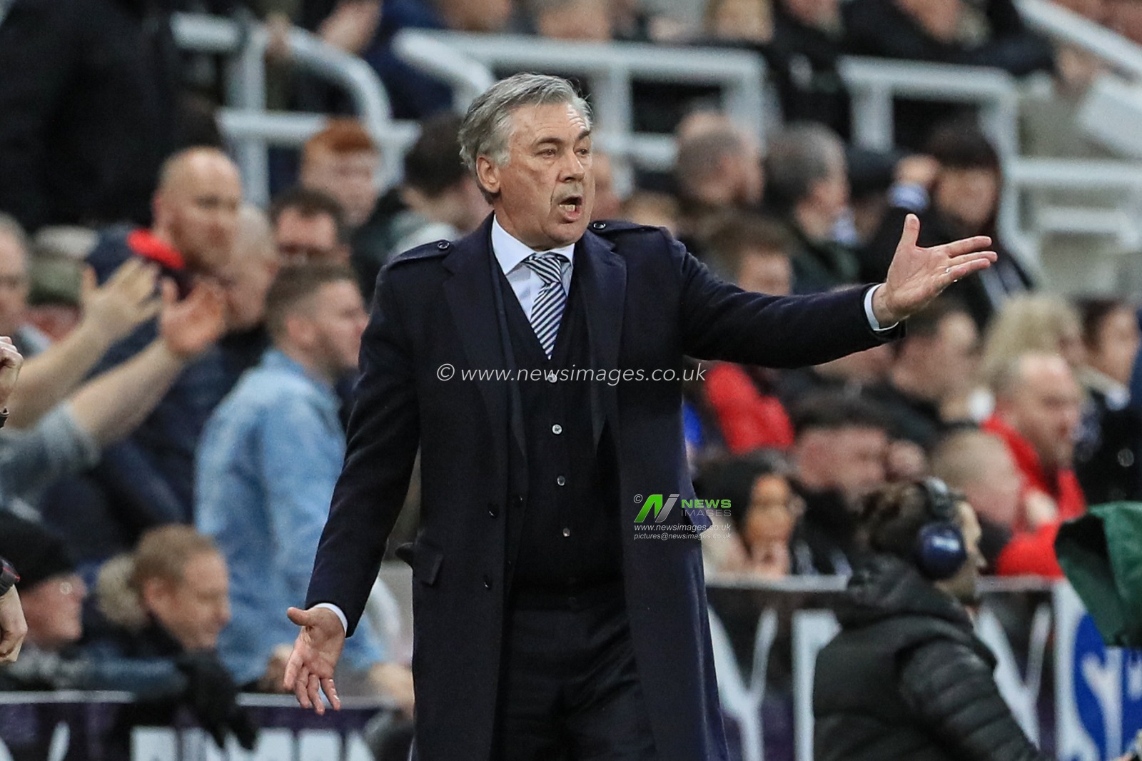 28th December 2019, St. James's Park, Newcastle, England; Premier League, Newcastle United v Everton : Carlo Ancelotti manager of Everton reacts during the game

Credit: Mark Cosgrove/News Images