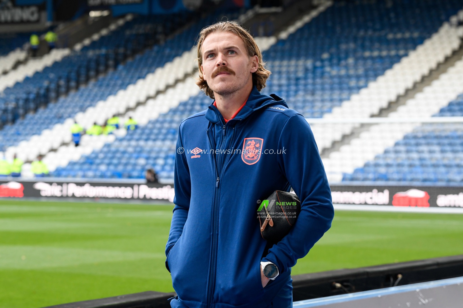 Danny Ward #25 of Huddersfield Town arrives at the John Smithâ€™s Stadium for the game against West Bromwich Albion