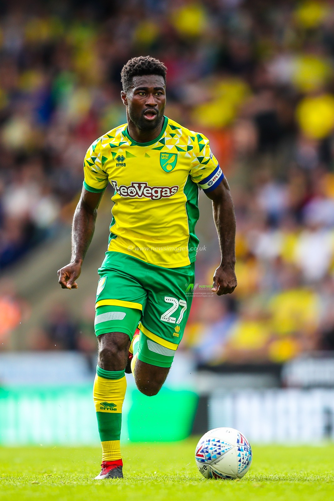 15th August 2018, Carrow Road, Norfolk, England; Sky Bet EFL Championship Norwich City v Middlesbrough ;  
Norwich captain Alex Tetty makes a break.


EDITORIAL USE ONLY No use with unauthorised audio, video, data, fixture lists, club/league logos or 'live' services. Online in-match use limited to 45 images, no video emulation. No use in betting, games or single club/league/player publications and all English Football League images are subject to DataCo Licence