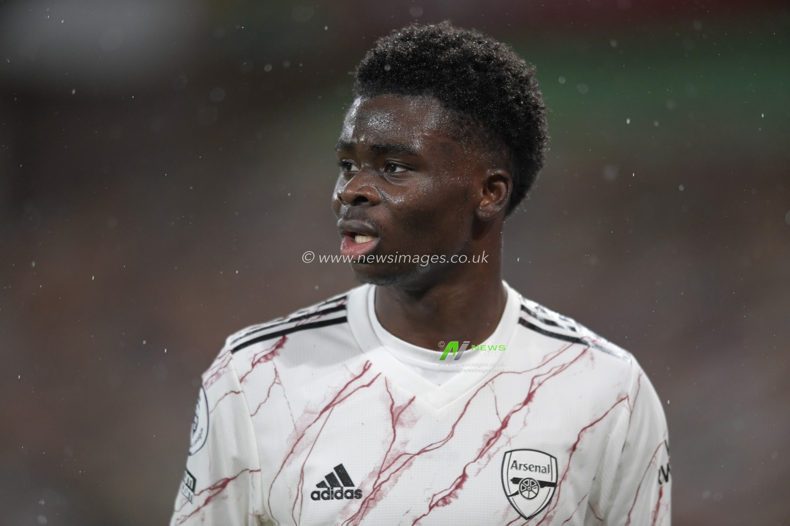 Bukayo Saka #7 of Arsenal in action during the game