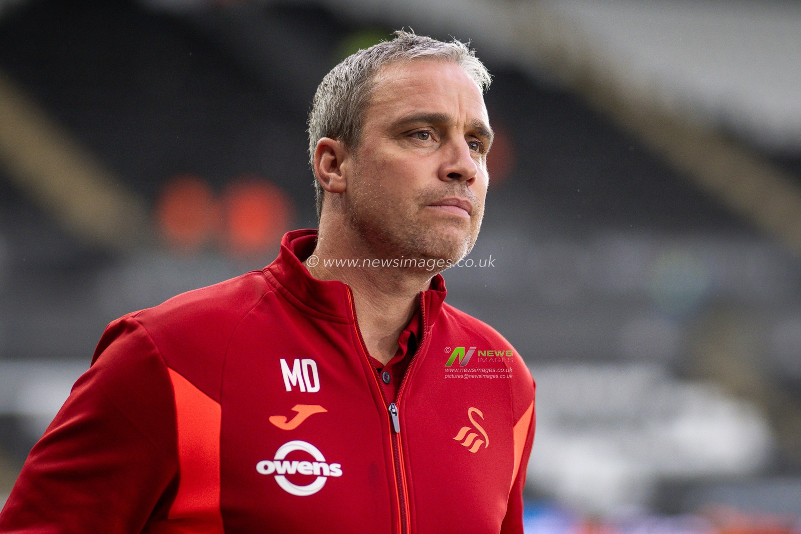 Michael Duff Manager of Swansea City arrives ahead of  the Sky Bet Championship match Swansea City vs Norwich City at Swansea.com Stadium, Swansea, United Kingdom, 4th October 2023

(Photo by Craig Thomas/News Images)