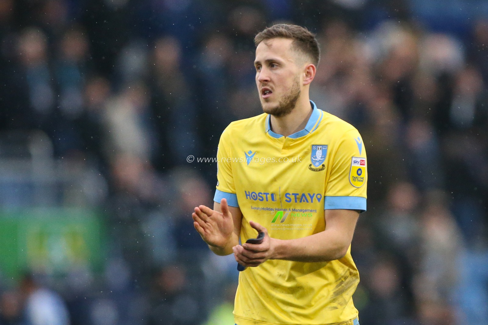 Will Vaulks #4 of Sheffield Wednesday acknowledges the fans during the Sky Bet League 1 match Portsmouth vs Sheffield Wednesday at Fratton Park, Portsmouth, United Kingdom, 11th March 2023

(Photo by Arron Gent/News Images)