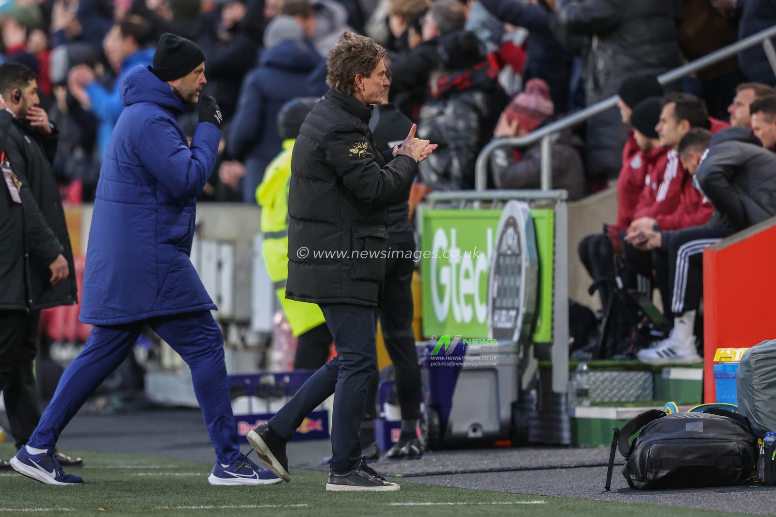 Thomas Frank Manager of Brentford celebrates his teams goal to make it 1-0 during the Premier League match Brentford vs Newcastle United at The Gtech Community Stadium, London, United Kingdom, 7th December 2024

(Photo by Alfie Cosgrove/News Images)