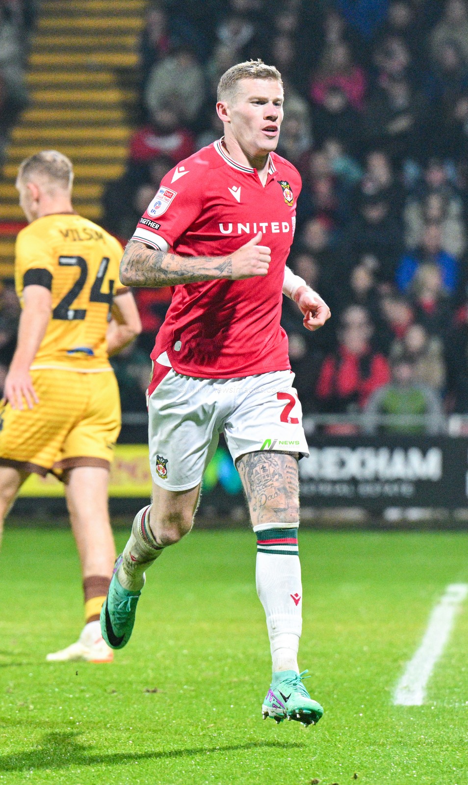James McClean 23# of Wrexham Association Football Club, during the Sky Bet League 2 match Wrexham vs Sutton United at SToK Cae Ras, Wrexham, United Kingdom, 24th October 2023

(Photo by Cody Froggatt/News Images)