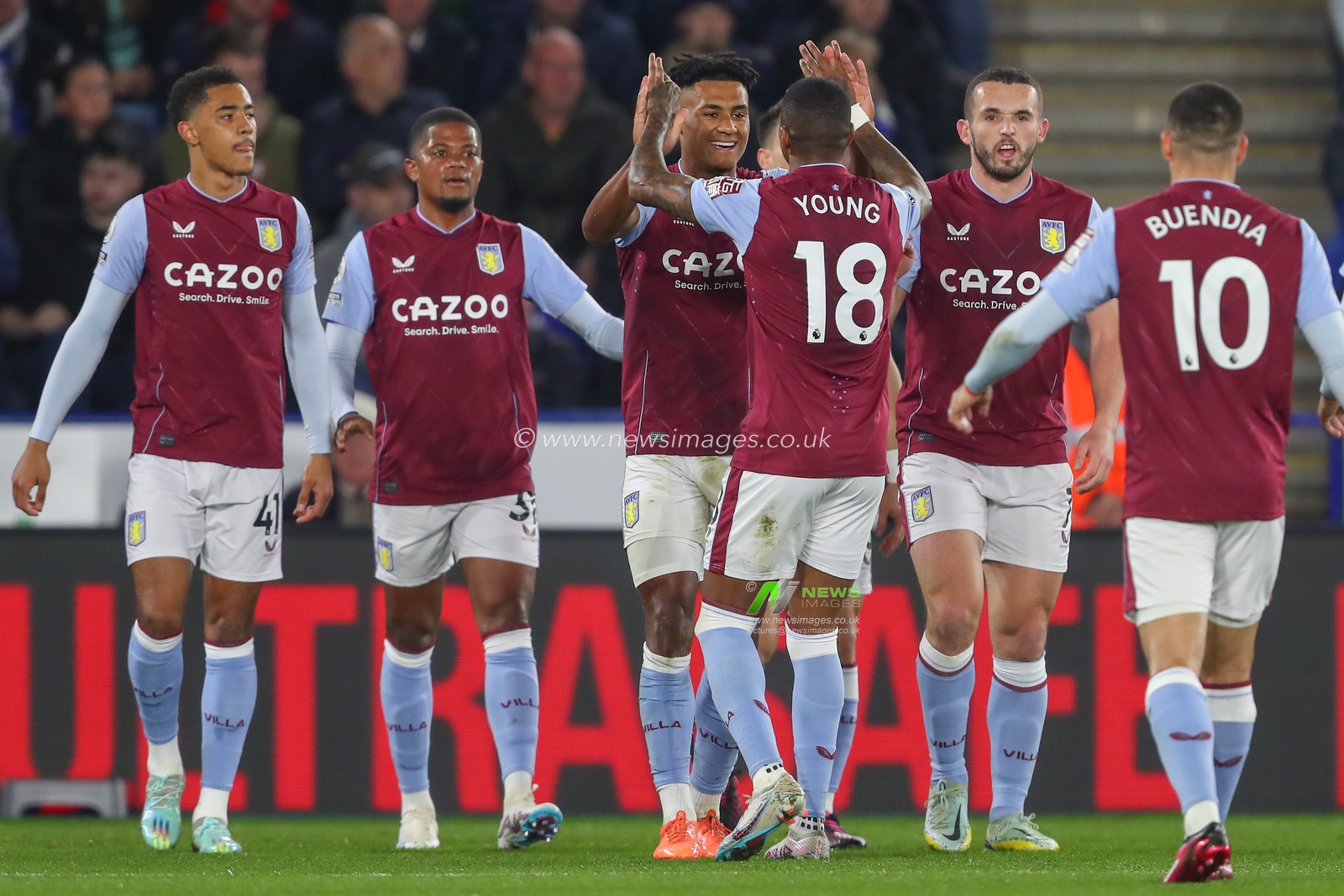 Ollie Watkins #11 of Aston Villa celebrates his goal to make it 0-1 during the Premier League match Leicester City vs Aston Villa at King Power Stadium, Leicester, United Kingdom, 4th April 2023

(Photo by Gareth Evans/News Images)