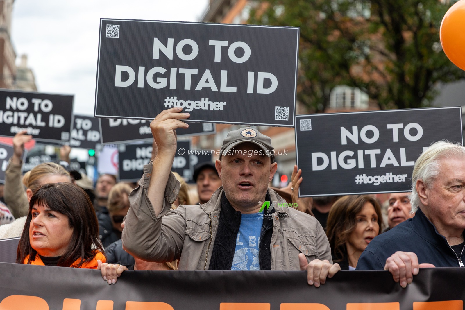 Hundreds of demonstrators gathered at Marble Arch and marched through central London to Whitehall, voicing strong opposition to the Governmentâ€™s proposed introduction of digital ID systems. Protesters carried banners and chanted slogans defending privacy, freedom, and civil liberties.

(Photo by Abdullah Bailey/News Images)