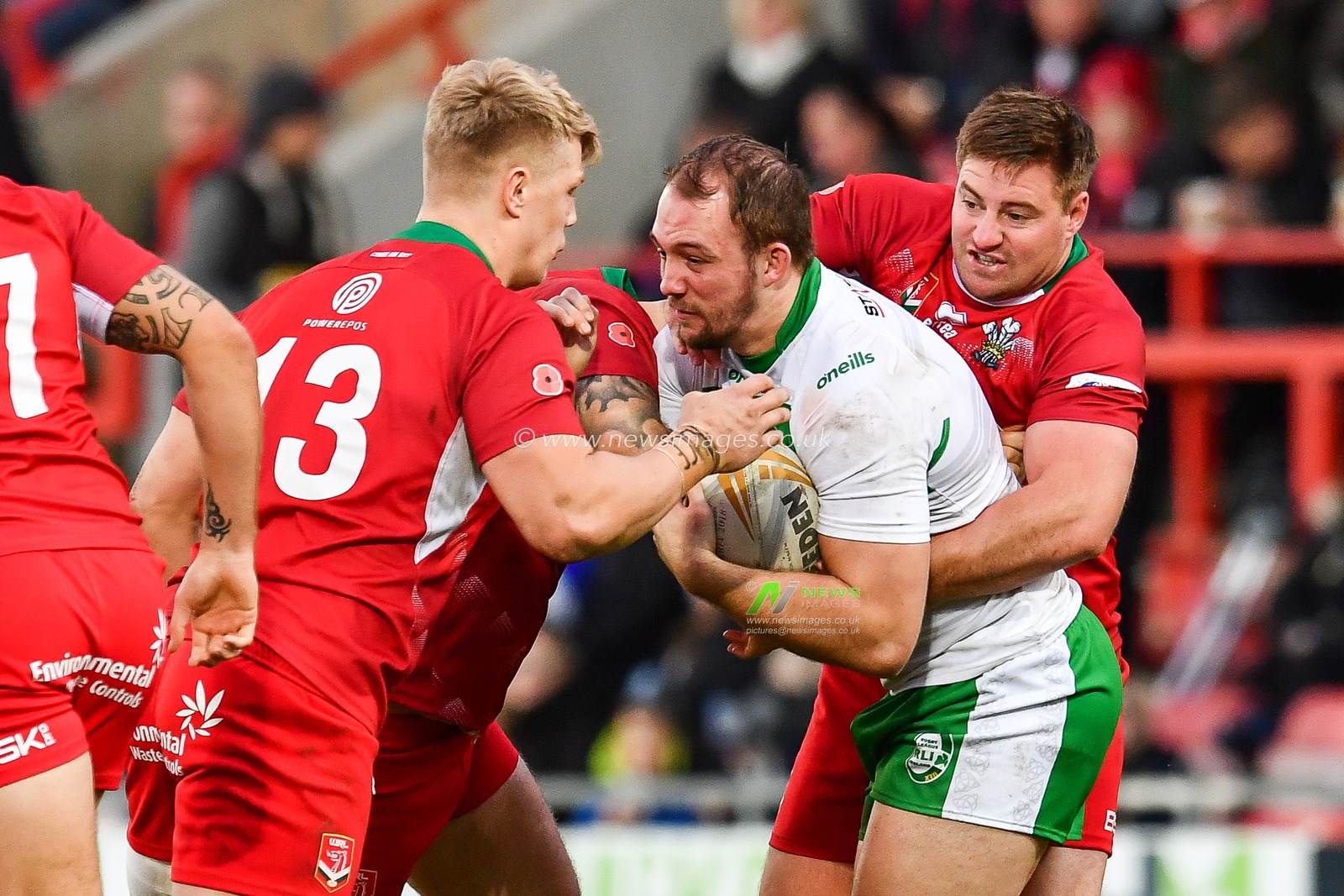 11th November 2018 , Racecourse Ground,  Wrexham, Wales ;  Rugby League World Cup Qualifier,Wales v Ireland ; 


Credit:   Craig Thomas/News Images