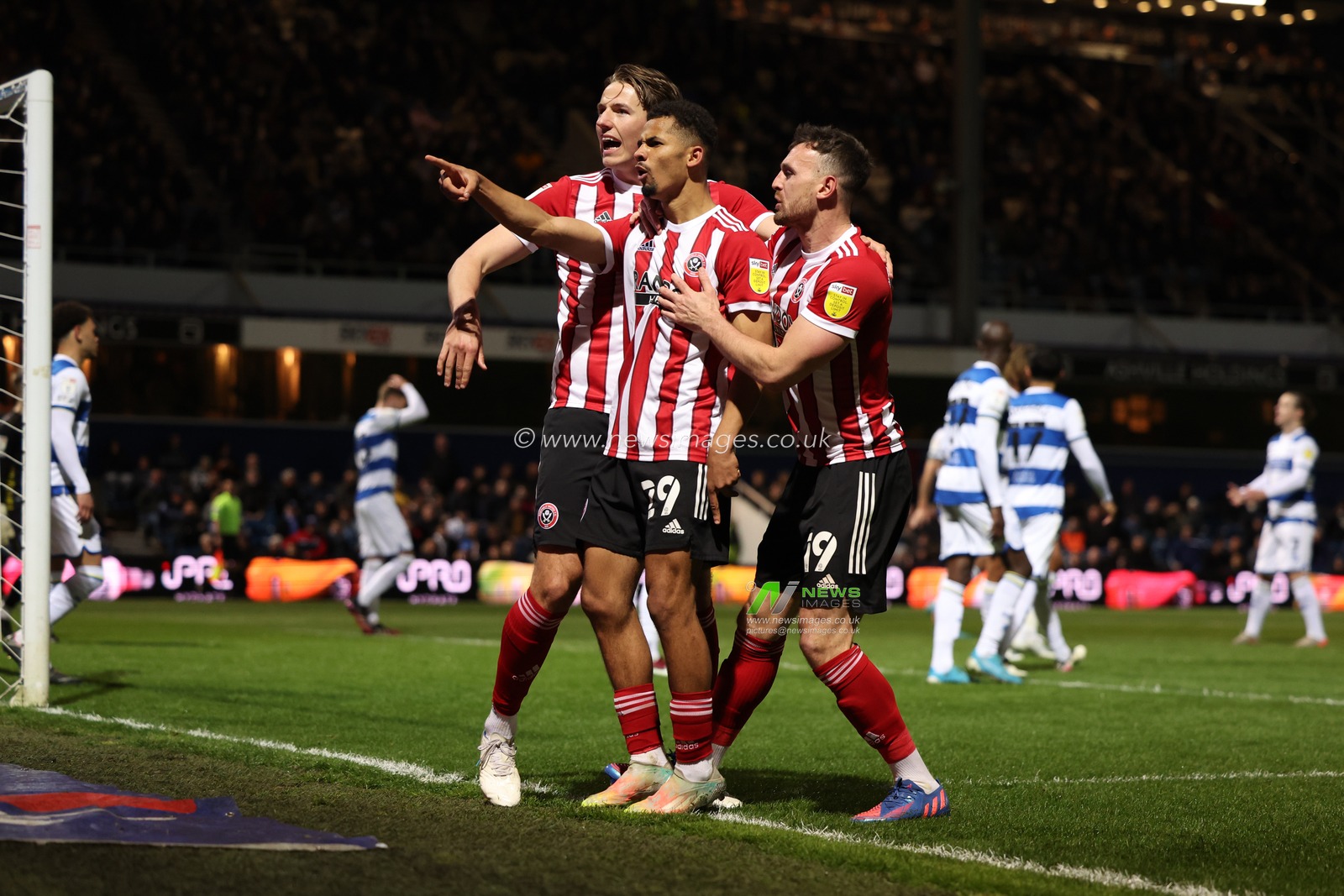 Iliman Ndiaye of Sheffield United celebrates his goal.