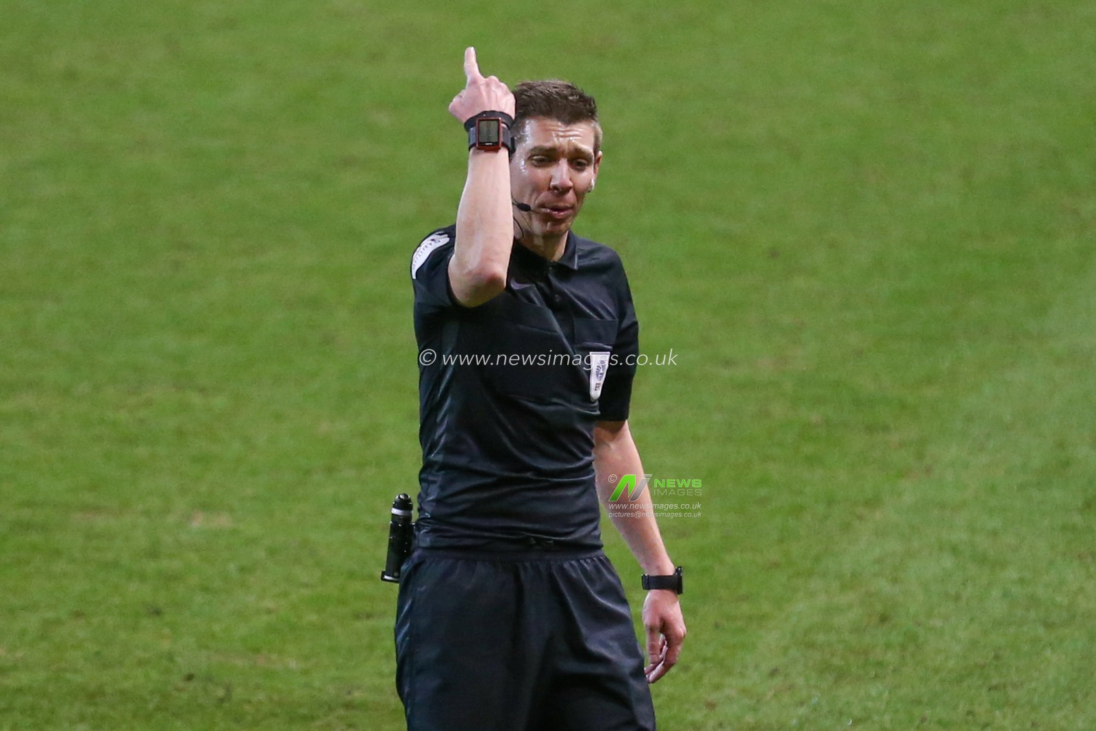 Referee Matthew Donohue during the game