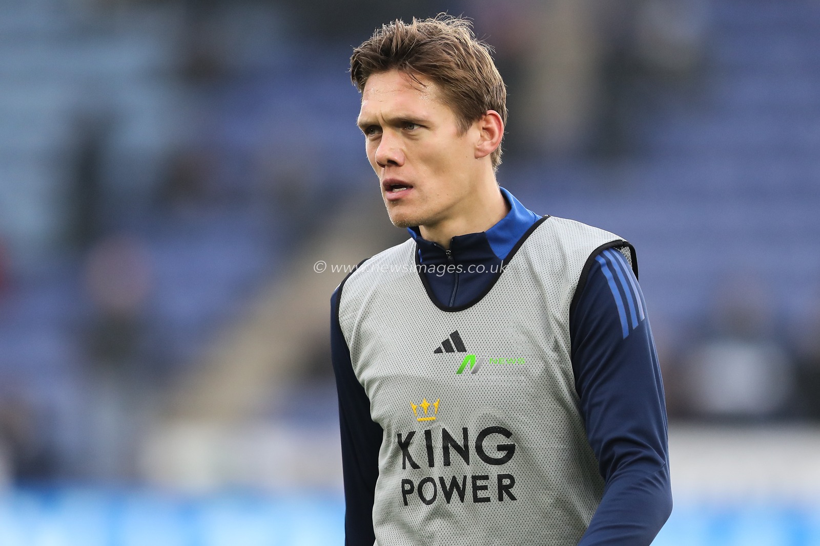 Jannik Vestergaard of Leicester City during the pre-game warm up ahead of the Premier League match Leicester City vs Fulham at King Power Stadium, Leicester, United Kingdom, 18th January 2025

(Photo by Gareth Evans/News Images)