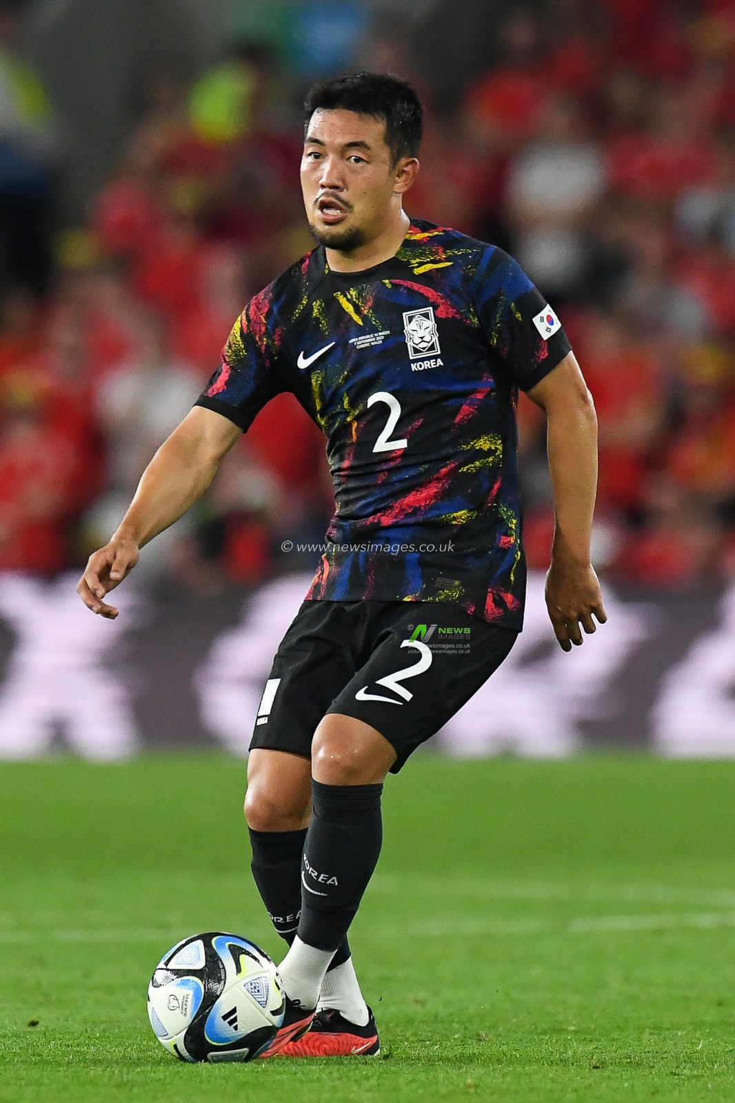 Kije Lee of Korea Republic in action during the International Friendly match Wales vs Korea Republic at Cardiff City Stadium, Cardiff, United Kingdom, 7th September 2023

(Photo by Mike Jones/News Images)