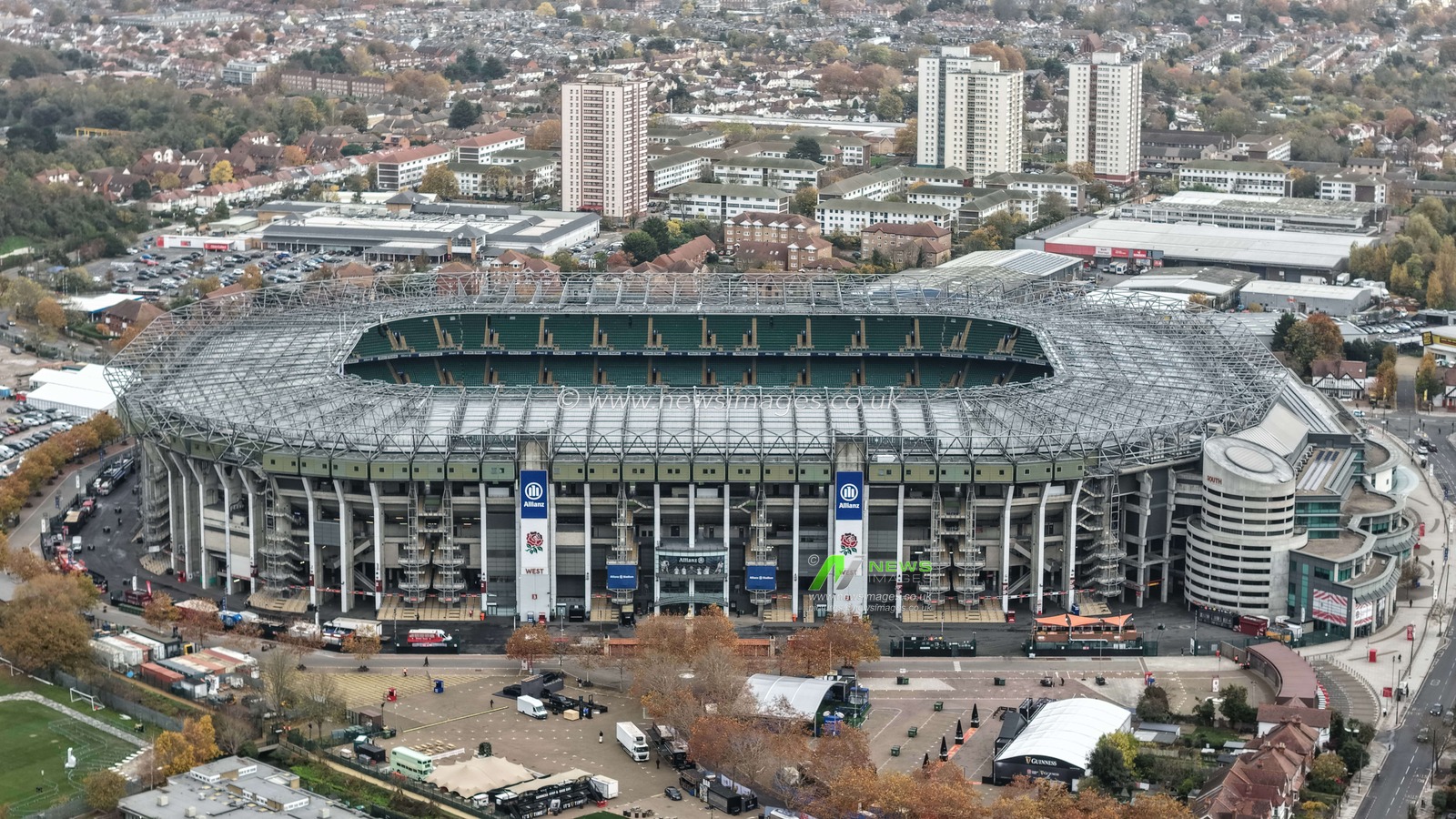 A general aerial view of The Allianz Stadium ahead of the Quilter Nations Series 2025 match England vs Fiji at Allianz Stadium, Twickenham, United Kingdom, 8th November 2025

(Photo by Mark Cosgrove/News Images)

*** GER AUT SUI OUT ***