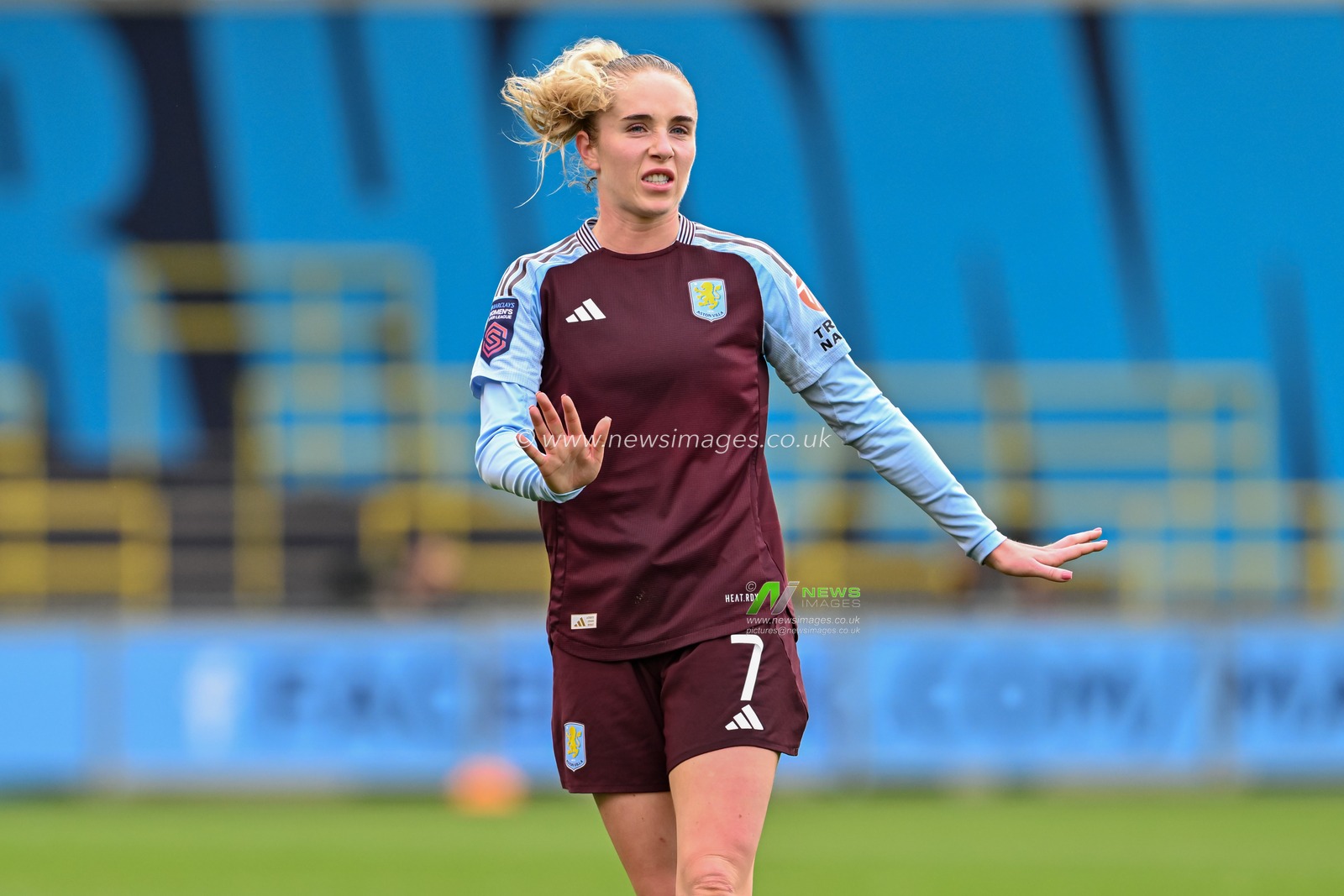 Missy Bo Kearns of Aston Villa Women reacts during the Barclays Women's Super League match Manchester City Women vs Aston Villa Women at Joie Stadium, Manchester, United Kingdom, 20th October 2024

(Photo by Cody Froggatt/News Images)