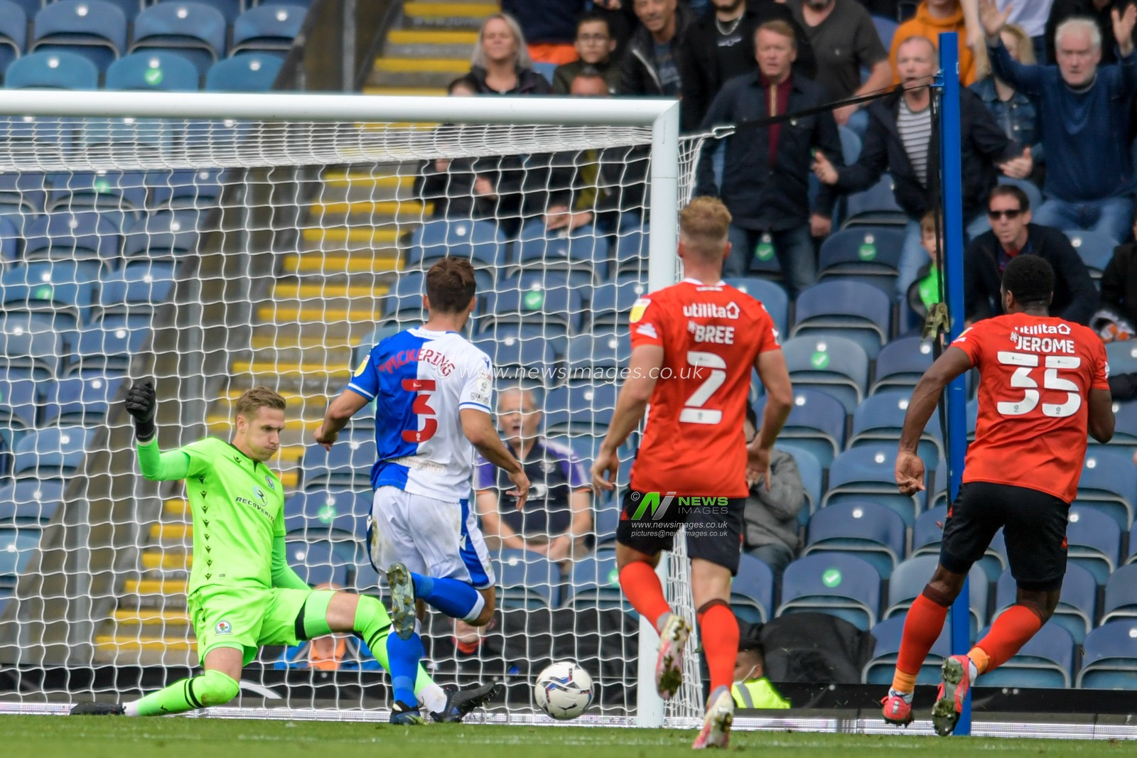 Thomas Kaminski #1 of Blackburn Rovers makes a save